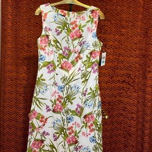 White Floral Sheath Dress